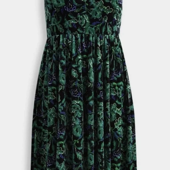 Torrid Green and Purple Floral Midi Dress - Picture 2 of 5
